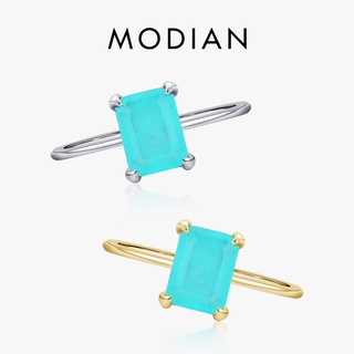 Modian แท้ แหวนเงินแท้ 925 ทรงสี่เหลี่ยมผืนผ้า สไตล์คลาสสิก สําหรับผู้หญิง