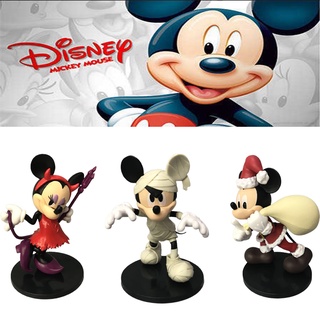 Disney Minnie Mickey Mouse Active Figure Devil Minnie Mummy Mickey Santa Mickey Christmas Figure Gift Decoration