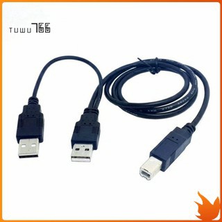 สายเคเบิ้ล Dual Usb 2 . 0 Male To Standard B Male Y 80 ซม . สําหรับเครื่องพิมพ์และสแกนเนอร์ &amp; External Hard Disk Drive