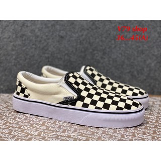 รองเท้าผ้าใบ รองเท้าผ้าใบs slip ons checkered size: 36-45 รองเท้าผู้หญิงผู้ชาย  รองเท้าลำลอง เบา สบาย SUK00390