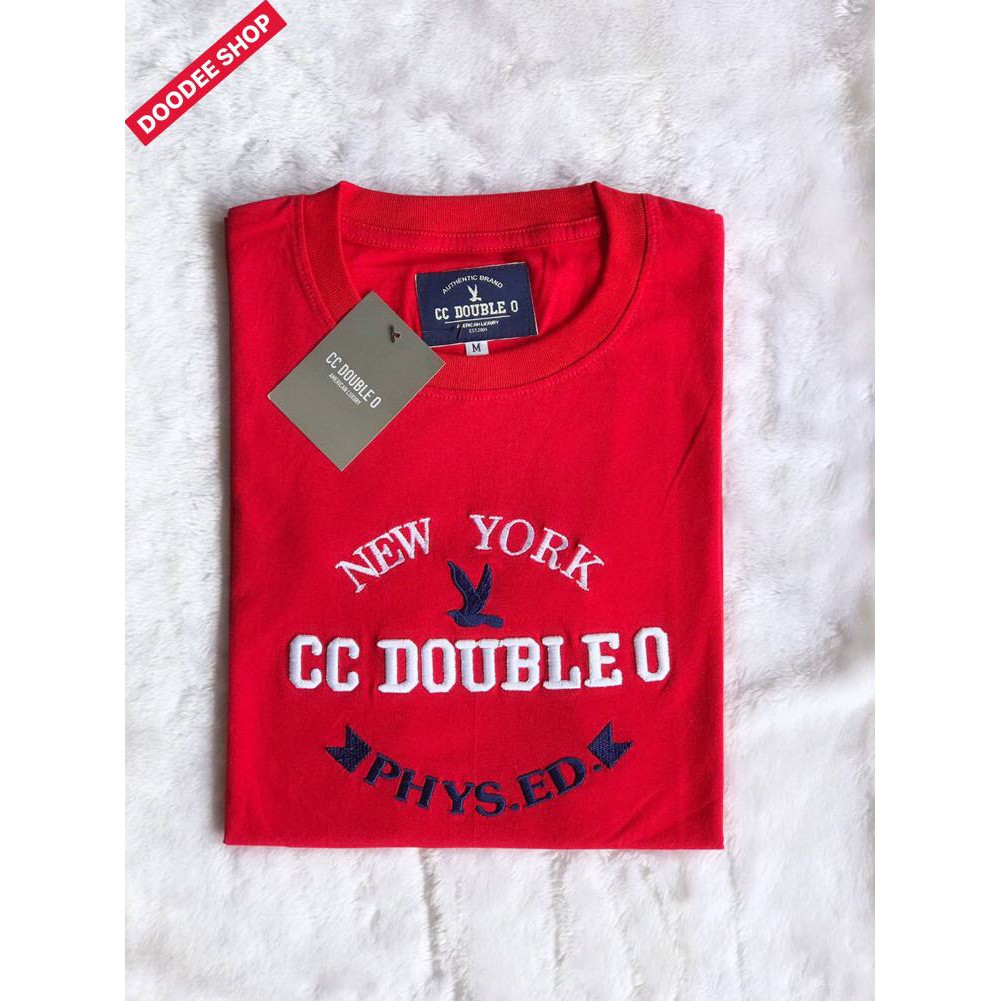 เสื้อยืดแขนสั้น CC-OO งานปักงานป้าย No.14 (S M L XL) ขาว แดง ดำ น้ำตาลอิฐ ม่วงอ่อน โอรส แดงเลือด