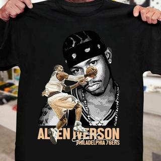 ผ้าฝ้ายคอกลมเสื้อยืด พิมพ์ลาย Allen Iverson Philadelphia 76Ers แฟชั่นฤดูร้อน สําหรับผู้ชายfrom S-4XL