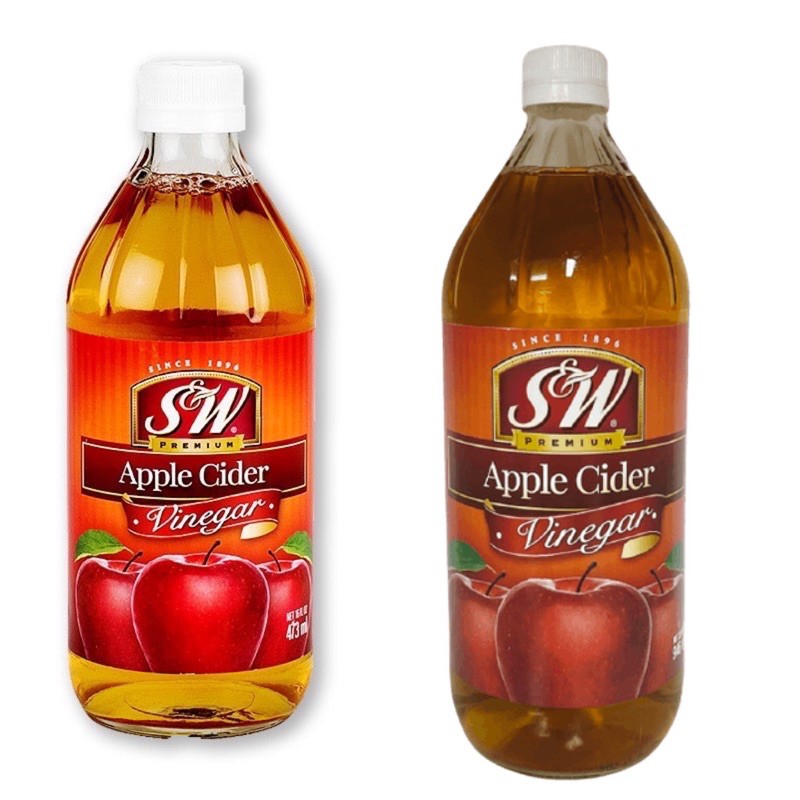 น้ำส้มสายชูหมักแอปเปิ้ล น้ำแอปเปิ้ลหมัก (Apple Cider Vinegar) ตรา S&amp;W Premium ขนาด 473 และ 946 มล.