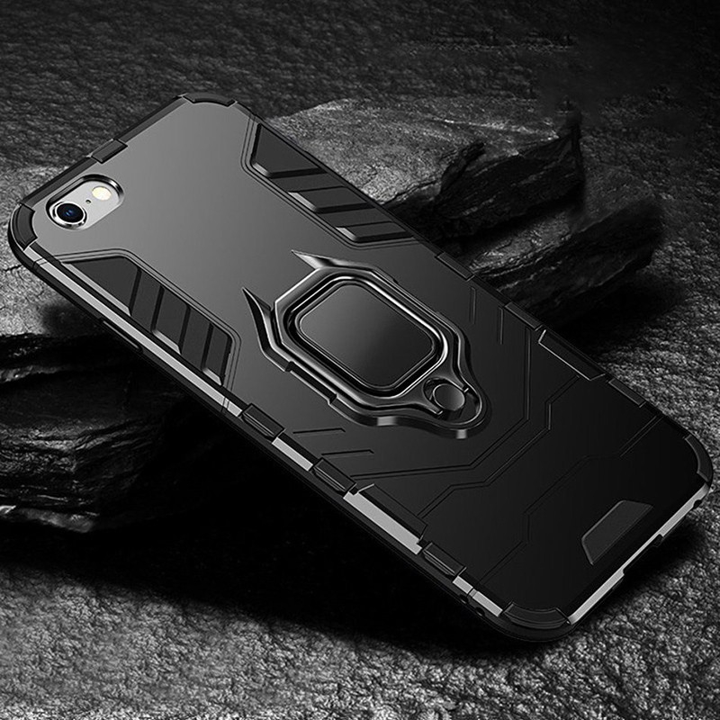 สําหรับ iPhone 8 7 6 6s Plus 5S SE Hybrid Slim ผู้ถือแหวนกันกระแทกเกราะกรณีแม่เหล็กฝาครอบ