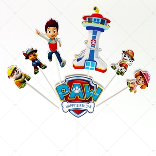 ป้าย Paw Patrol ลายการ์ตูนสุนัข 7ชิ้น/ชุดสําหรับตกแต่งเค้กวันเกิด Fdsgf