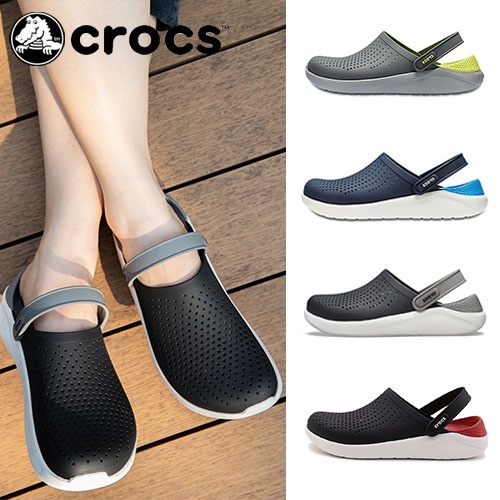 Crocs LiteRide Clog รองเท้าแตะกีฬาระดับพรีเมียมสำหรับผู้ชายและผู้หญิง รองเท้าแตะ รองเท้าชายหาดคู่