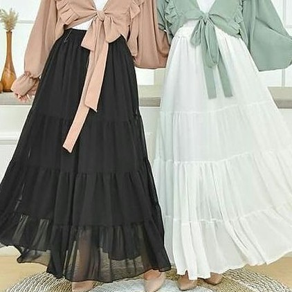 CANDA SKIRT / Layered Skirt Maxi Skirt Bangkok Skirt Umpak Skirt กระโปรง Ceruty กระโปรงยาว