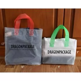 🌈 Softloop ใสขุ่นหูหลากสี ขายส่ง 🌈 ถุงพลาสติกใสขุ่น หูเทปหลากสี - 1 แพค (1KG)