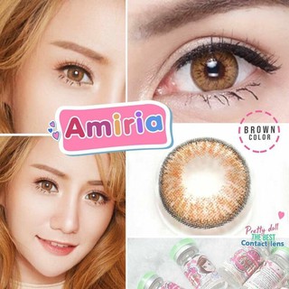 Amiria Brown (1)(2) Pretty Doll ฝาเขียว คอนแทคเลนส์สีน้ำตาล สีน้ำตาล น้ำตาล มินิ ตาฝรั่ง สายฝอ สายตา ค่าสายตา สายตาสั้น