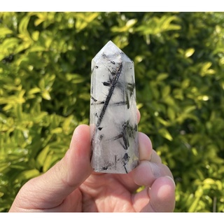 1 Piece Black Rutile Quartz Tower, Tourmalinted Quartz Point, Quartz Crystal Tower, Healing Meditation , Home Decor