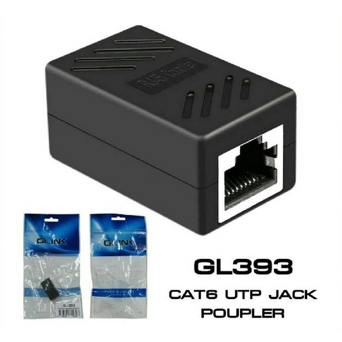 Glink GL-393 Cat6 UTP Coupler/Adapter เชื่อมต่อสายแลน cat6/ตัวต่อสายแลน2เส้นเข้าด้วยกัน