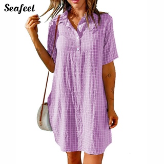 Seafeel_ ชุดเดรสผ้านิ่ม น้ําหนักเบา สําหรับผู้หญิง