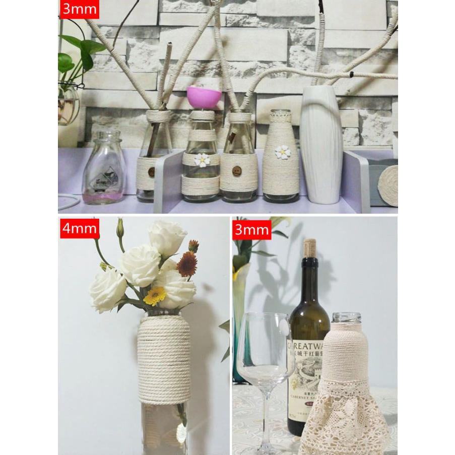 1/2/3/4/5/6/8/10 มม.ทนทานธรรมชาติ Beige เชือกฝ้าย Twisted สายไฟหัตถกรรม Macrame String DIY สิ่งทอที่บ้าน Tying ด้าย - รูปที่ 6