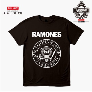 เสื้อยืดผ้าฝ้ายพิมพ์ลายแฟชั่น เสื้อยืด พิมพ์ลายวงดนตรี Ramones