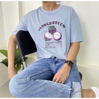 New In🌈 เสื้อOversizeสไตล์เกาหลี ลายสกรีน Mangosteen✨ ใส่ถ่ายรูปชิคๆๆ แมทช์กับอะไรก็เข้ากันจ้า Cotton100% ✨