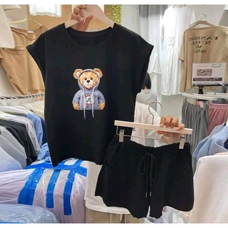 #พร้อมส่Vเซ็ตน้องหมีสไตล์เกาหลี น่ารักมาก กางเกvมีเชือกผูกได้ ได้ครบเซ็ต ขนาดฟรีไซต์อกได้ถึง42 เอวได้ถึง30