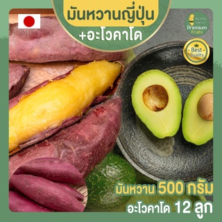 มันหวานญี่ปุ่น เบนิฮารุกะ  ขนาด 500 g  + อะโวคาโด 12 ลูก AVOCADO HASS AUSTRALIA  มันญี่ปุ่น  อะโวคาโด้ อะโวคาโดสด