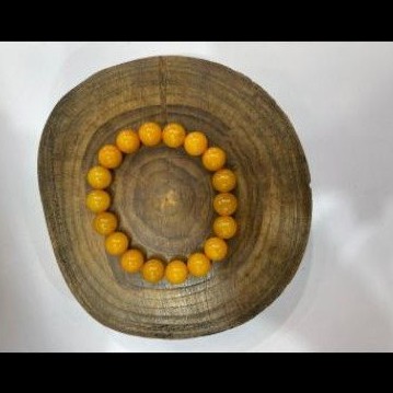Amber round beads bracelet