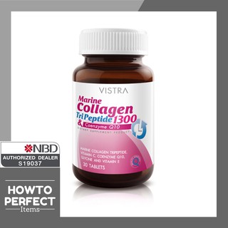 ((ซื้อVistra3ขวดมีของแถม)) VISTRA Marine Collagen TriPeptide คอลลาเจน (30เม็ด)