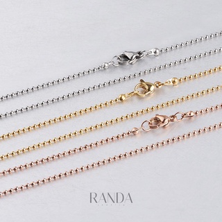 Randa สร้อยเปล่า สแตนเลส ลายไข่ปลา เม็ดเล็ก น่ารักๆ ขนาด 1.5 mm ไม่ดำ ไม่ลอก ใส่ออกกำลังกาย ลงทะเล โดนน้ำหอม