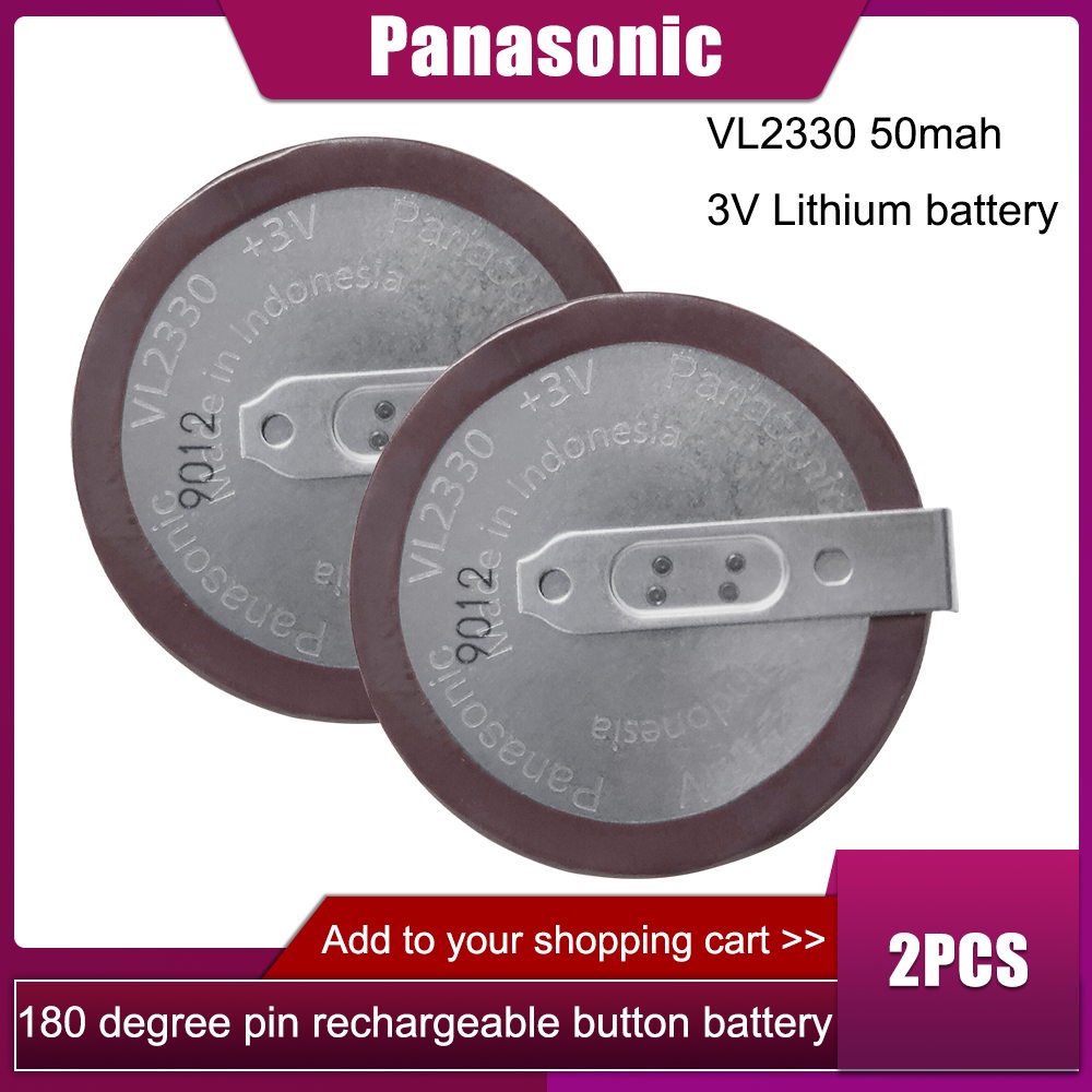2PCS/LOT Original New For PANASONIC VL2330 2330 Rechargeable lithium battery coin cell for car key b