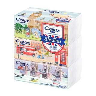 [แพ็ค3ห่อ] กระดาษเช็ดหน้า เซลล็อกซ์ พิวริฟาย ซอฟท์แพค 160แผ่น รวม 3ห่อ Cellox Purify Soft Pack Facial Tissue 160 Sheets