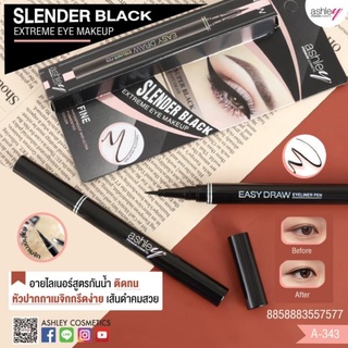 Ashley Slender Black Extreme Eyeliner อายไลเนอร์สูตรกันน้ำสีดำ