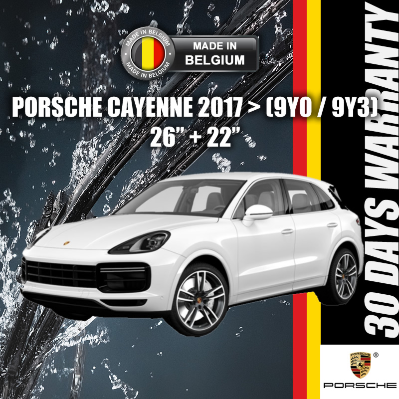 PORSCHE CAYENNE WIPER 9Y0 9Y3 2017 - Present MADE IN BELGIUM 26"+22" Front Wiper Blade SHENZO