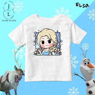 เสื้อยืด ลาย Snow white Ariel Belle Jasmine Mulan Rapunzel Elsa Anna สําหรับเด็กผู้หญิง