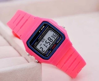 นาฬิกาเด็กนาฬิกาsportwatch รุ่นF91นาฬิกาสายยาง🚀 ส่งด่วน