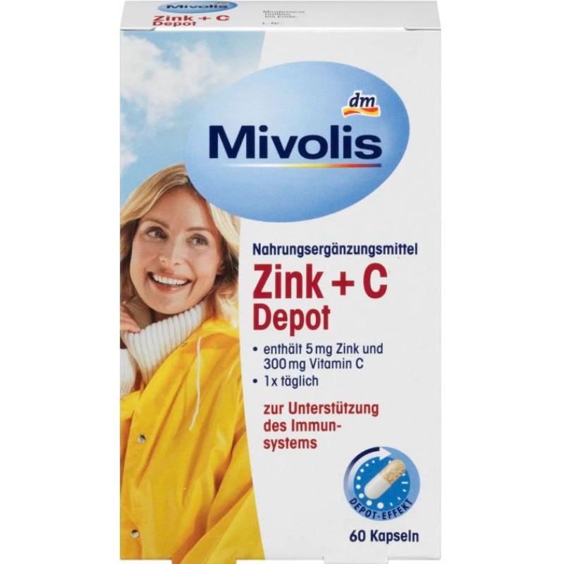Mivolis Zink&C Kapseln แร่ซิงค์&วิตามินซี