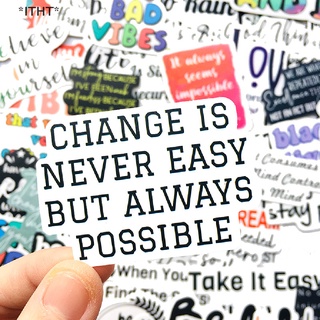 Itht สติกเกอร์ตัวอักษรภาษาอังกฤษ สร้างแรงบันดาลใจ สําหรับติดตกแต่งสเก็ตบอร์ด กีตาร์ กระเป๋าเดินทาง แล็ปท็อป 100 ชิ้น