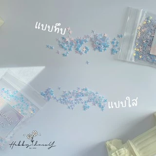 กลิตเตอร์โฮโลแกรม เลื่อมวิ้งๆ ดาว 4 แฉก Sparkle Star l กลิตเตอร์ตกแต่งเล็บ เรซิ่น DIY
