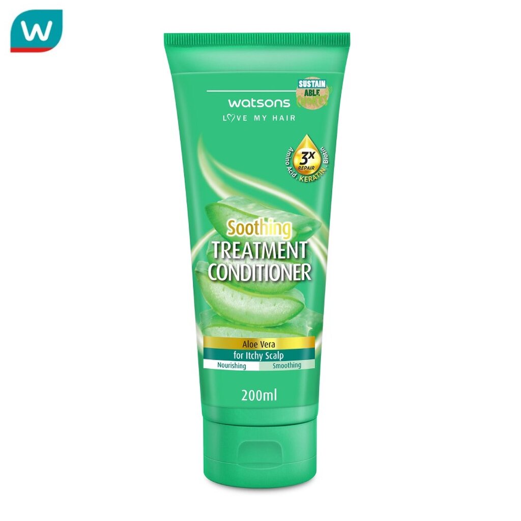 Watsons วัตสัน ทรีทเมนท์ คอนดิชันเนอร์ อะโล เวร่า ฟอร์ อิทชี่ สกัลป์ 200มล.