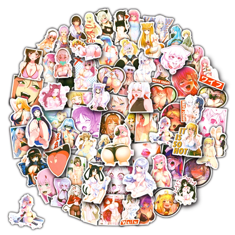 สติกเกอร์ ลายการ์ตูนอนิเมะ Hentai Sexy Pinup Bunny Girl Waifu กันน้ํา สําหรับติดตกแต่งกระเป๋าเดินทาง แล็ปท็อป 200 ชิ้น 100 ชิ้น