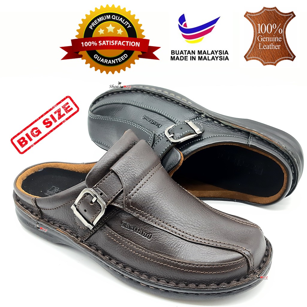 🔥มีสินค้าไซส์ใหญ่🔥 Kasut Kulit Tutp Depan Lelaki Eastland Men Half Cover Mules รองเท้าหนังพรีเมี่ยม 