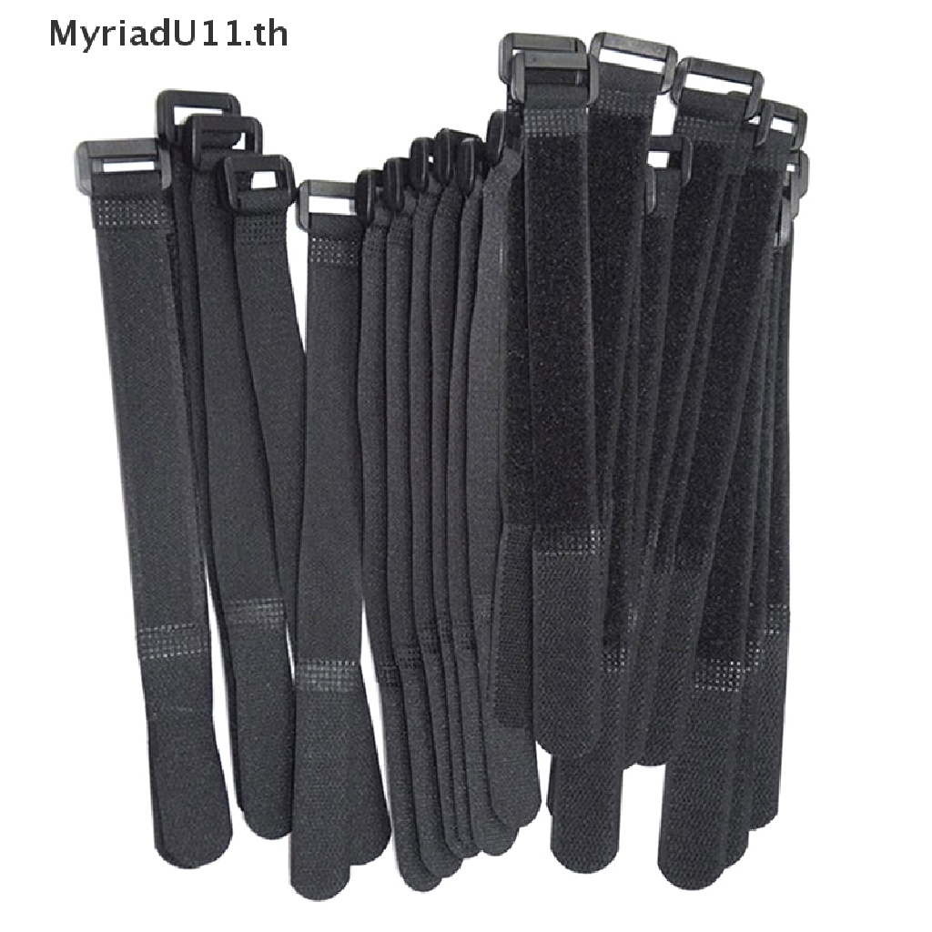 Myriadu ตะขอไนล่อน อเนกประสงค์ ทนทาน มีกาวในตัว ใช้ซ้ําได้ คุณภาพสูง 2*20 ซม. 10 ชิ้น