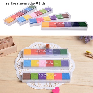 // 6 สี ปลอดสารพิษ สีหมึก แผ่นหมึก ยาง แสตมป์ลายนิ้วมือ DIY หัตถกรรม แสตมป์,