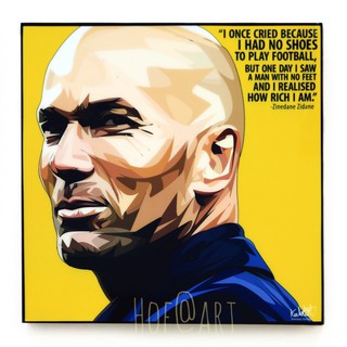 Zinedine Zidane #1 ซีเนดีน ซีดาน โค้ช Real Madrid เรอัล มาดริด รูปภาพ​ติด​ผนัง​ pop art ฟุตบอล​ กรอบรูป​​ รูปภาพ