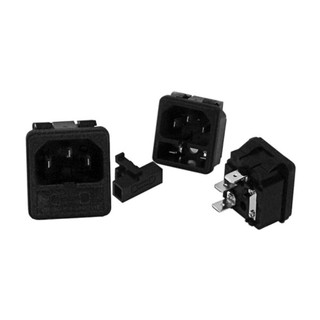 AC Power ตัวผู้แบบมีฟิวส์ มีทั้งมีปีกยึดน็อตและไม่มีปีกยึดน็อต