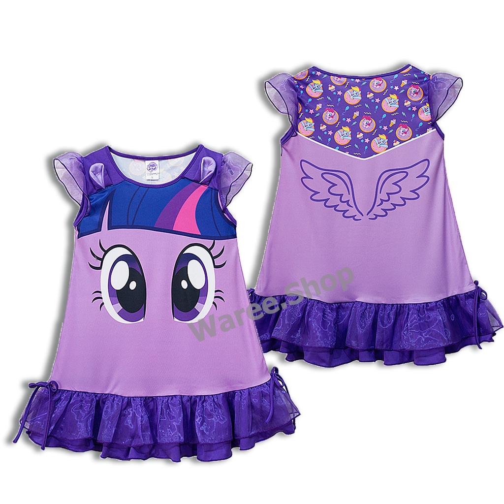 ชุดเดรสเด็ก กระโปรงผ้ามัน ชุดกระโปรง เด็กหญิง ลาย My Little Pony ชุดเด็กหญิง ลิขสิทธิ์แท้ ( 2 ปี – 5 ปี )