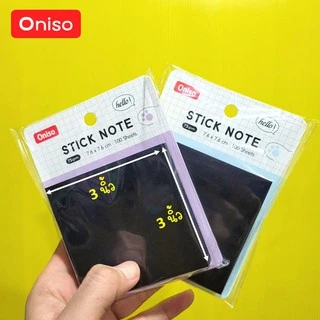 กระดาษโน๊ตกาวสีดำ ขนาด 3x3 / 3x4 นิ้ว 100 แผ่น (75 แกรม) ตราโอนิโซะ Oniso ไม่ทิ้งคราบ index note