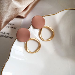 #พร้อมส่ง# S925ก้านเงิน sliver ต่างหู สีชานม สไตล์หวานเกาหลี เครื่องประดับ earring Jewelry สำหรับผู้หญิง