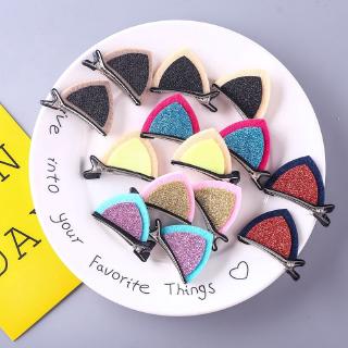 2pcs กิ๊บหูแมวประดับด้วยเลื่อมเกาหลีสำหรับเด็กผู้ใหญ่ขาย