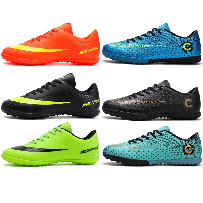 ส่งจากกรุงเทพ รองเท้านักเรียนหนัง รองเท้าฟุตซอล Black/Green/Orange/Blue