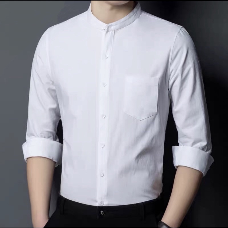 👔เชิ้ตคอจีนแขนยาว👔 ผ้า Oxford ทรงสลิม คัตติ้งเนี๊ยบมากกกก
