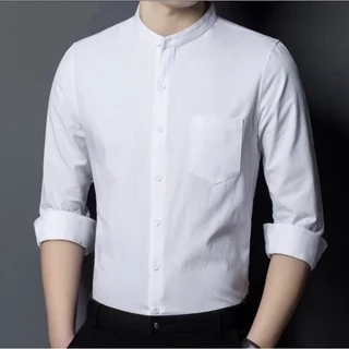👔เชิ้ตคอจีนแขนยาว👔 ผ้า Oxford ทรงสลิม คัตติ้งเนี๊ยบมากกกก
