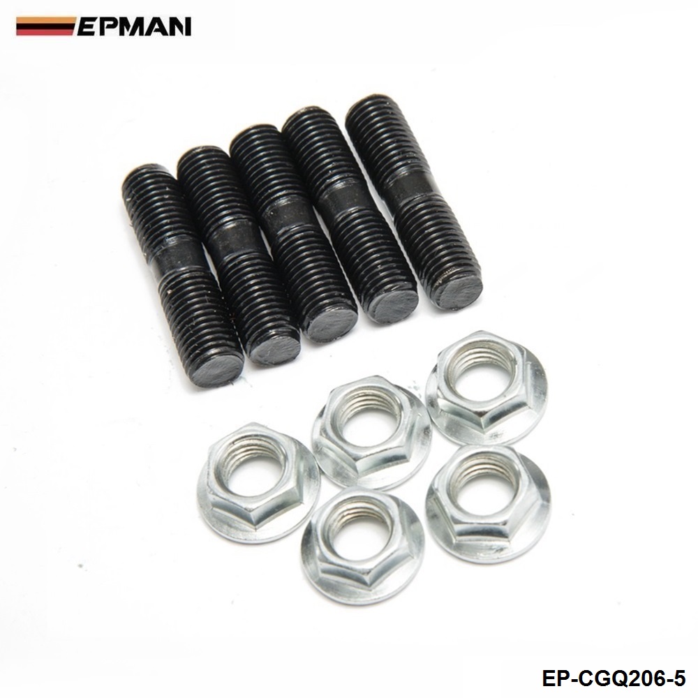 5 X Turbo Stud & Lock Nut Kit M10x1.25 มม.สําหรับ SUBARU TD04L, TD05H Turbo L:40 มม.