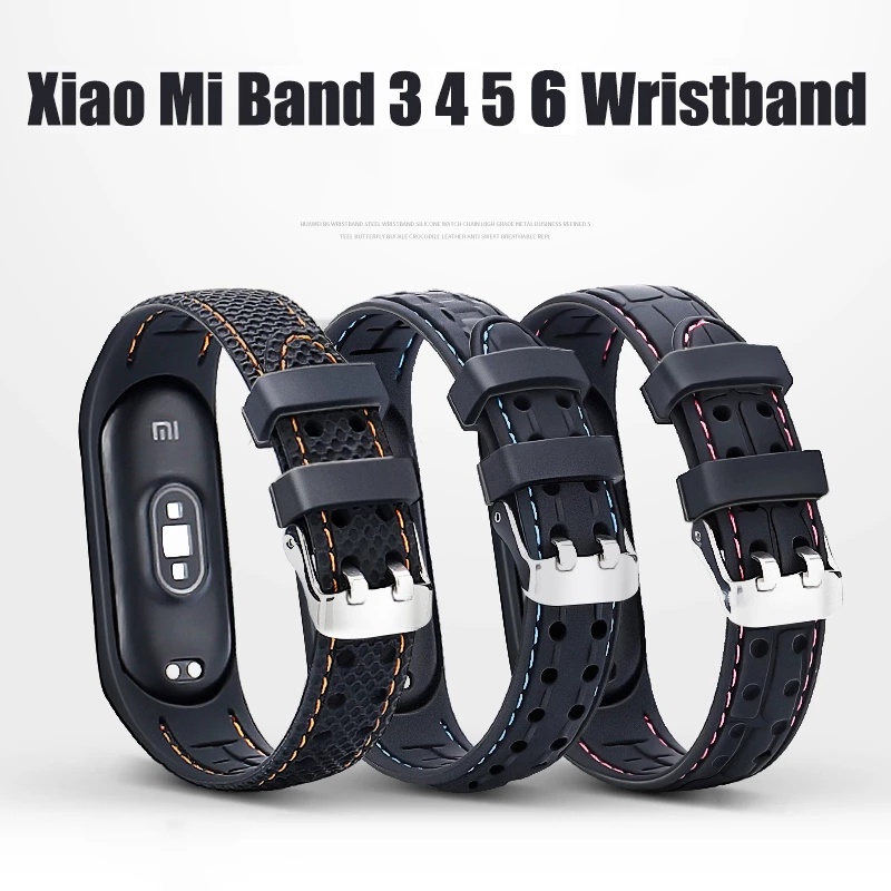 Mi band สําหรับ mi band 6 5 4 3 สร้อยข้อมือ ซิลิโคน กีฬา เข็มขัด Smartwatch สายนาฬิกา เปลี่ยน สร้อยข้อมือ สําหรับ Xiaomi mi band 3 4 5 6 สาย