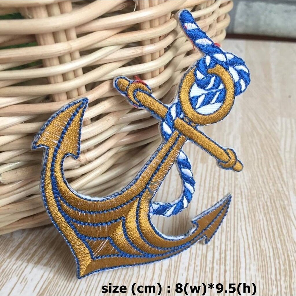 สมอเรือ กลาสี ตัวรีดติดเสื้อ อาร์มรีด อาร์มปัก ตกแต่งเสื้อผ้า หมวก กระเป๋า แจ๊คเก็ตยีนส์ Cute Embroidered Iron on Pat…